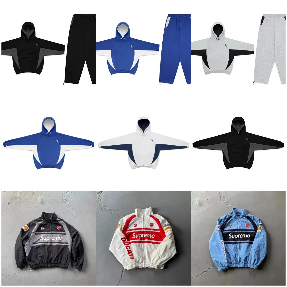 Supreme Ducati Racing Windbreaker Black Gray Sporty