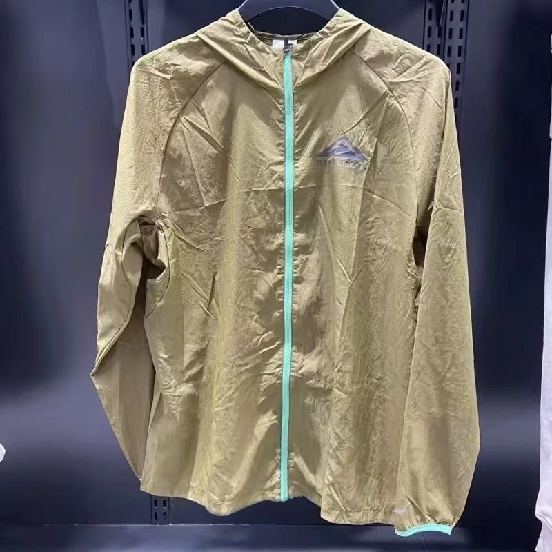 Nike Jackets Trail hooded lightweight full-zip jacket — Khaki Long Sleeve 2