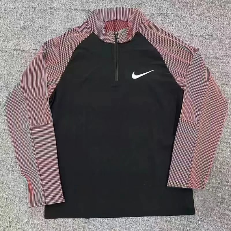 Nike Jackets Trail hooded lightweight full-zip jacket — Red ribbed half-zip long-sleeve