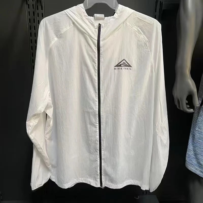 Nike Jackets Trail hooded lightweight full-zip jacket — White long-sleeve 2