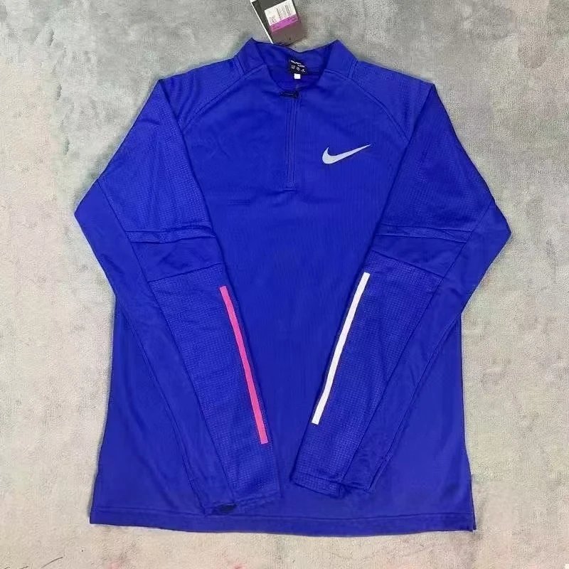 Nike Jackets Trail hooded lightweight full-zip jacket — Navy blue half-zip long-sleeve