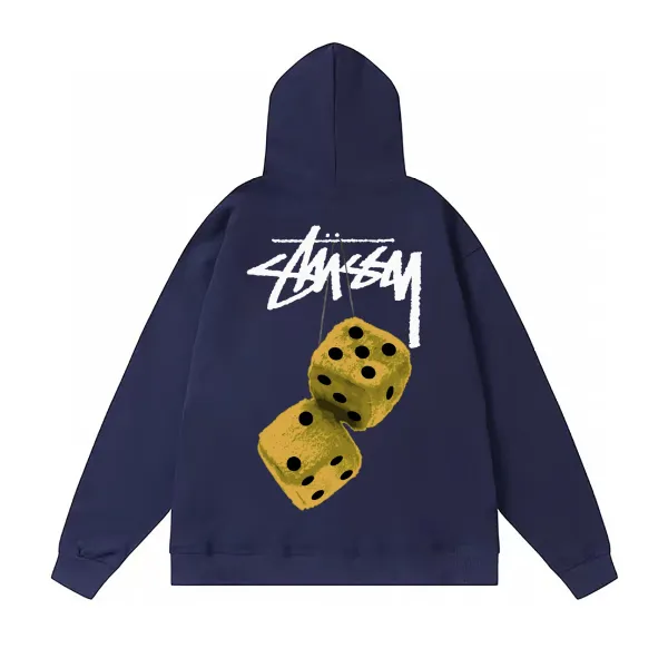 Stussy Dice Print Hoodie Navy - 1
