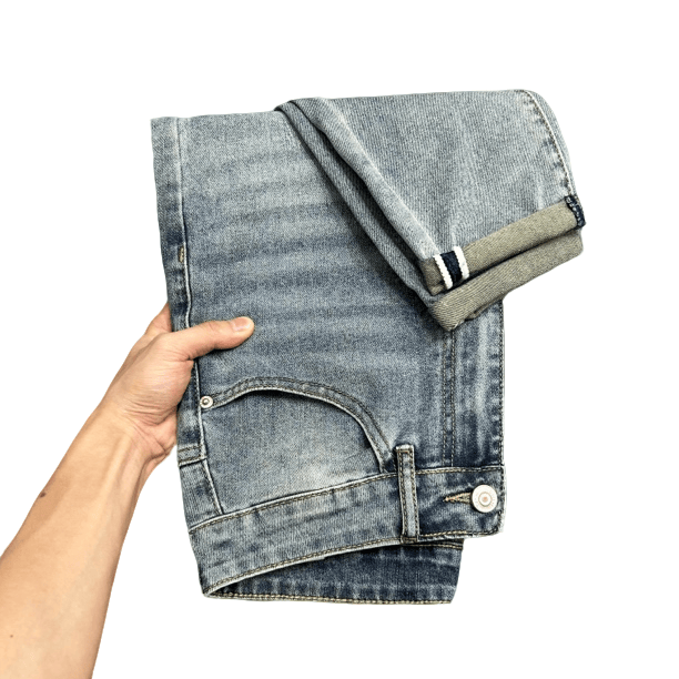 Denim Jeans Light Blue Washed Slim Fit