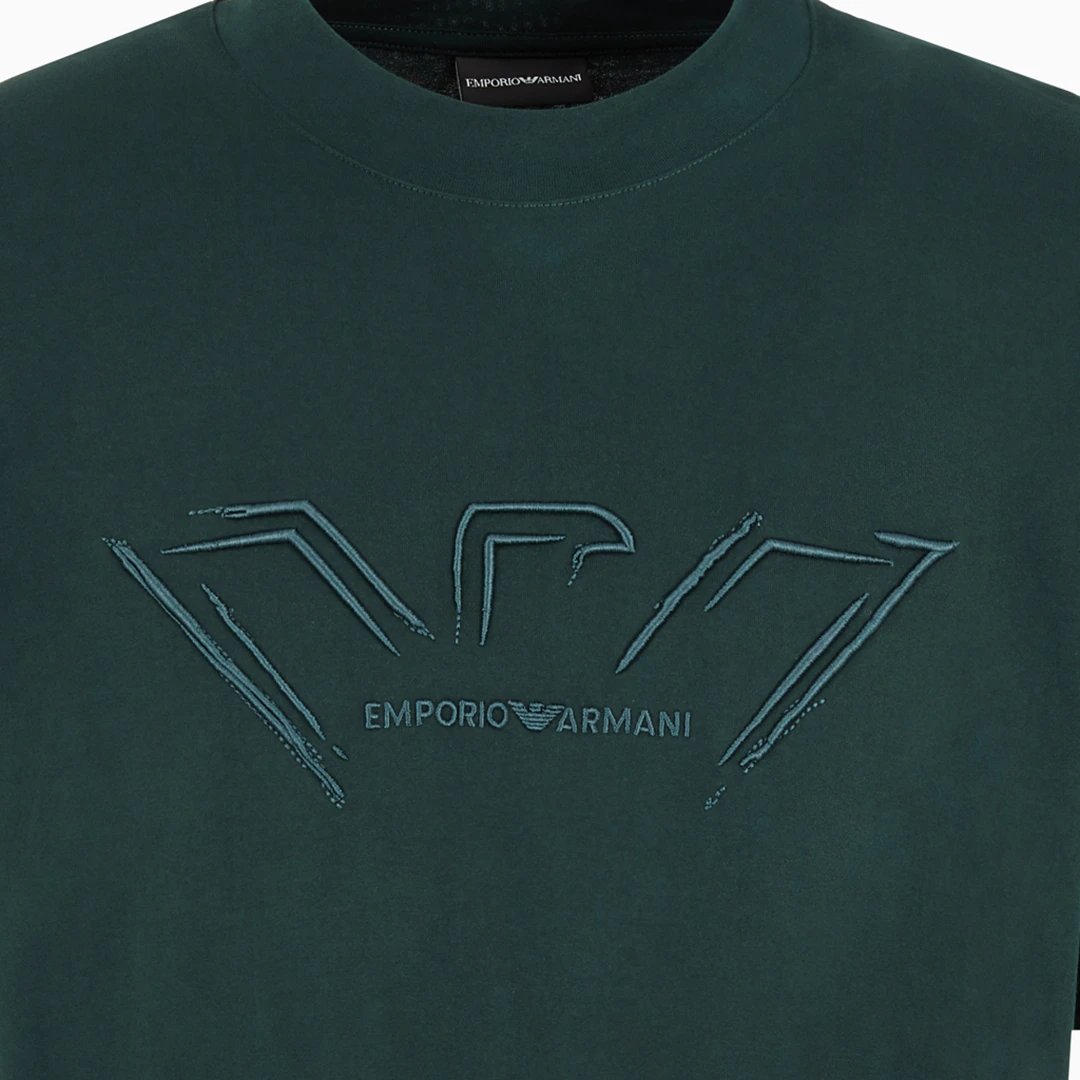 Cotton Short Sleeve Dark Green Crewneck T-Shirt