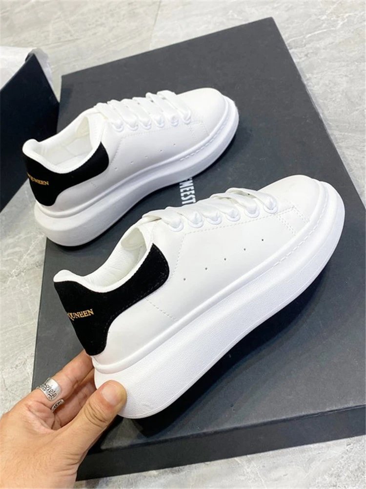 Alexander McQueen Oversized White Pink Platform Sneakers