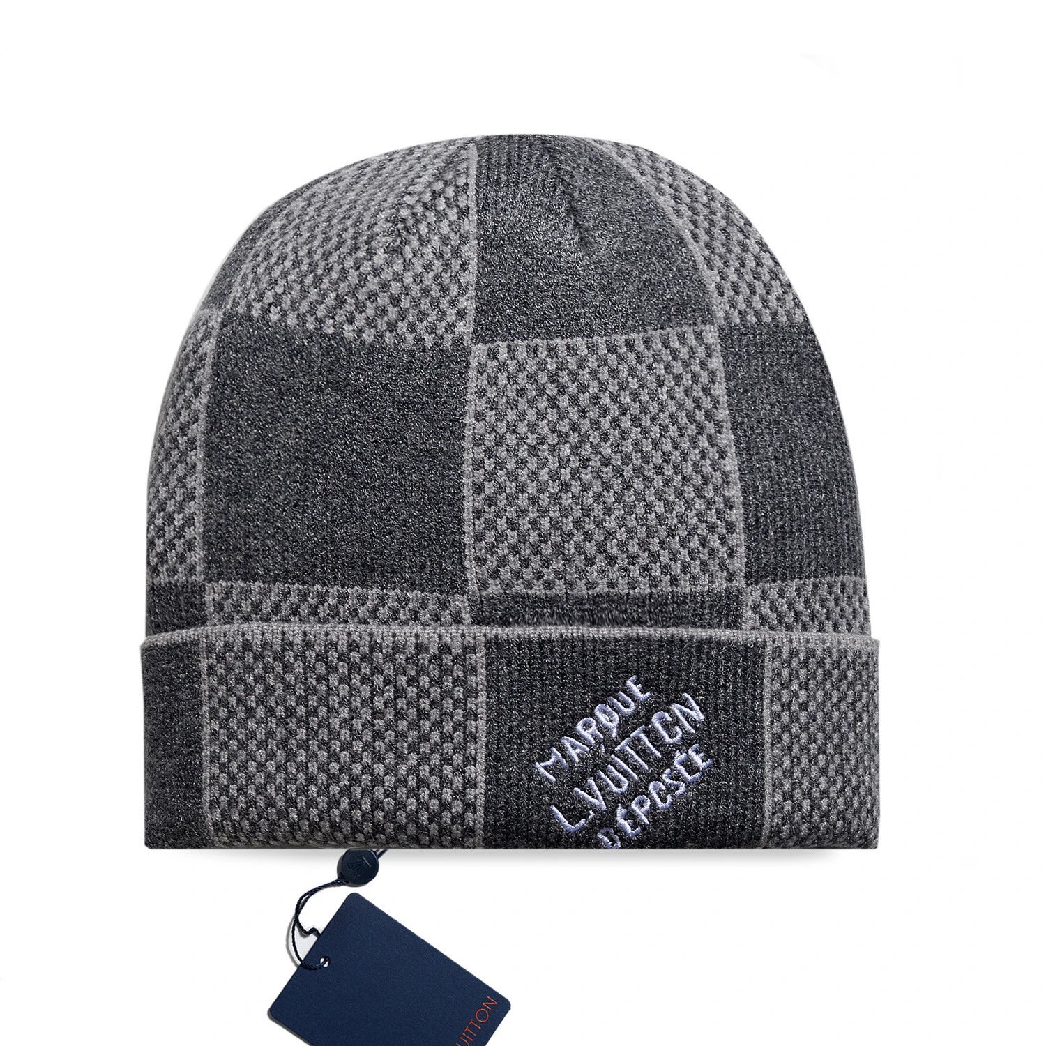 Louis Vuitton Damier Graphite Black Checkered Beanie