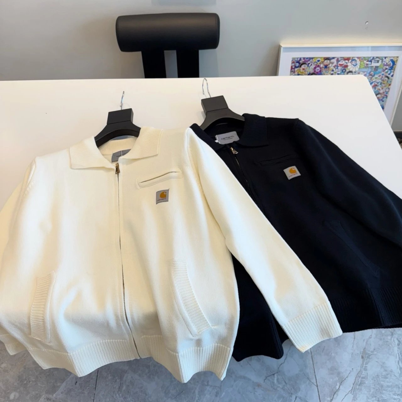 Carhartt Work In Progress Carhartt WIP Knit Zip-Up Jacket Black Outerwear.jacket - 2