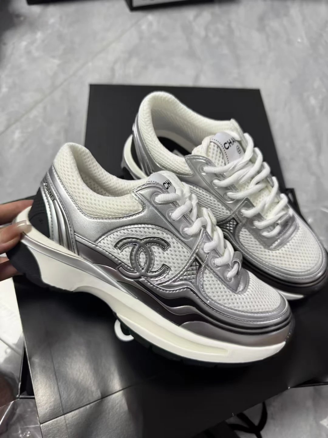 Chanel Silver Sneake