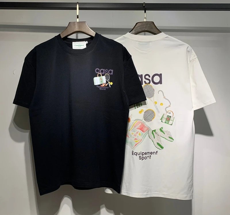 Casa Blanca Black White Graphic Print Casual T-Shirt
