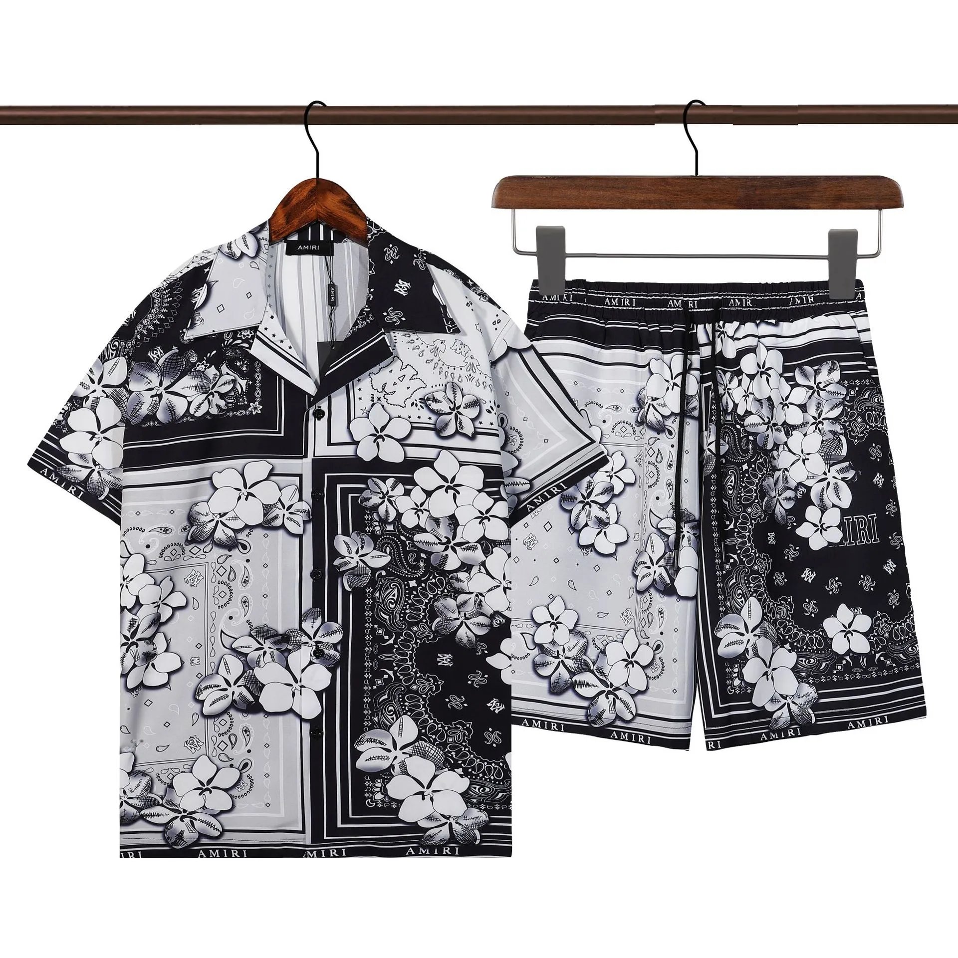 Patterned Short Sleeve Shirt And Shorts Set Multicolor Resort Wear