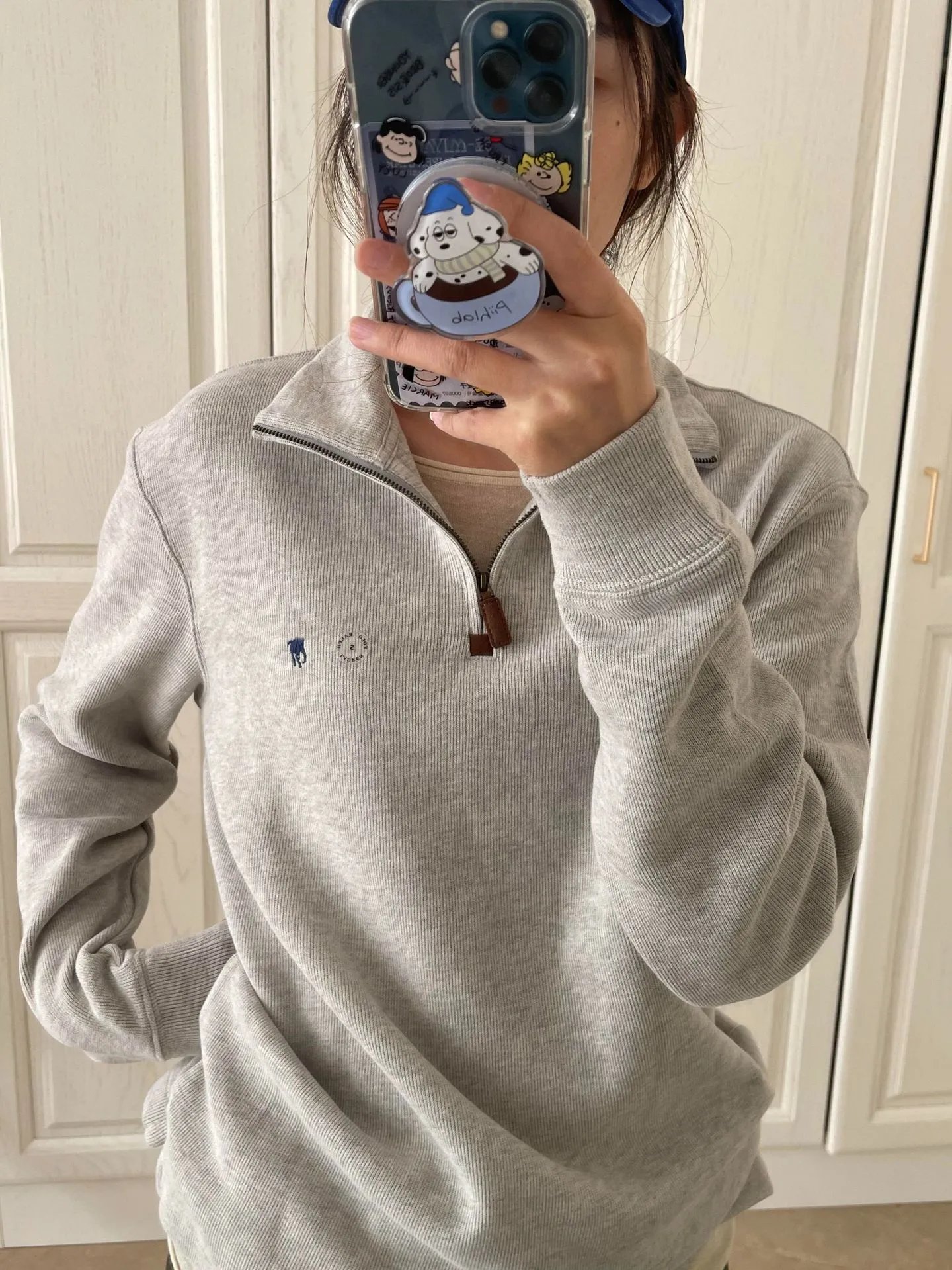 Grey Half-Zip Pullov