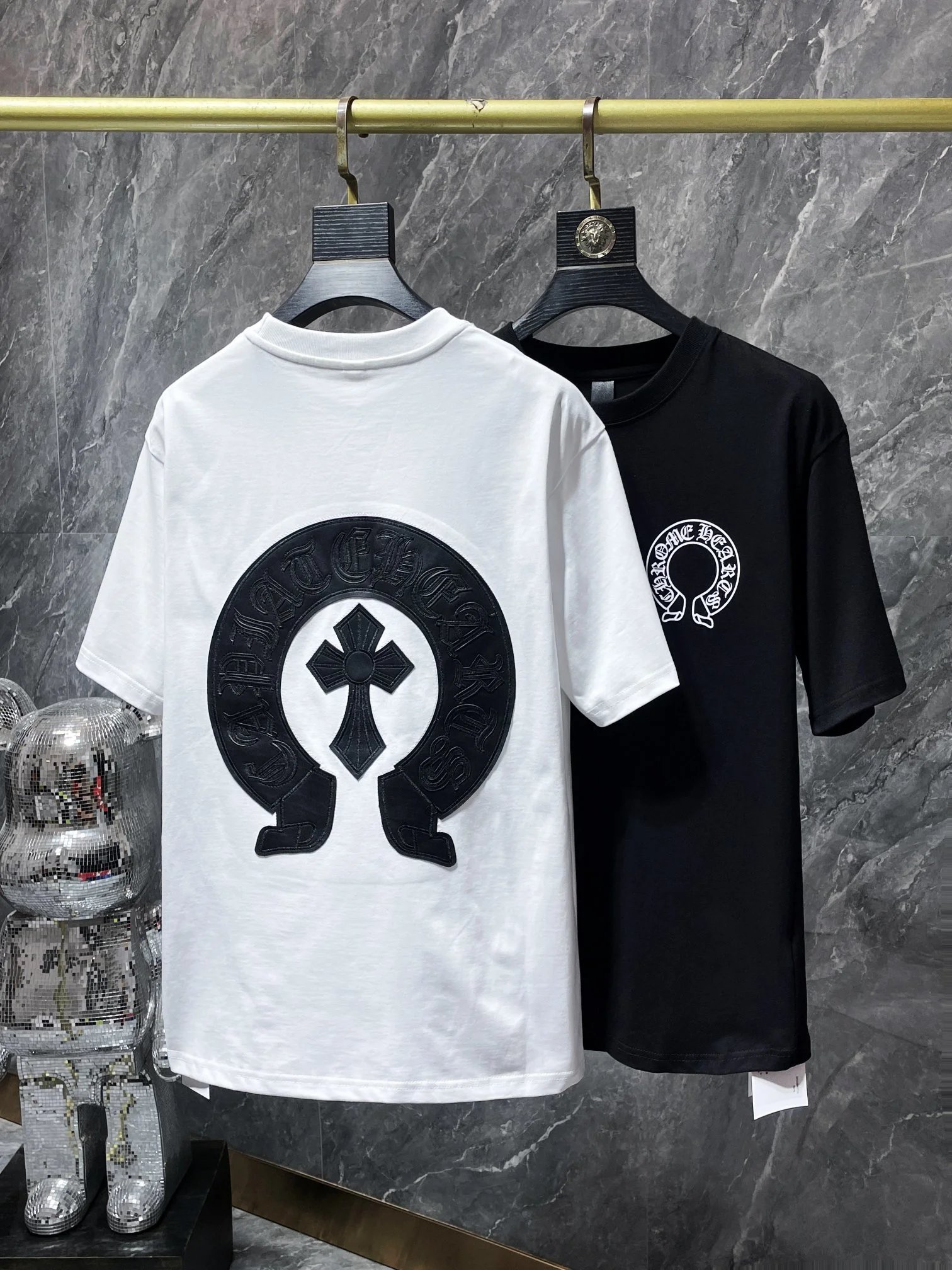 Chrome Hearts Graphic Print Black White Pink Grey Streetwear T-Shirt