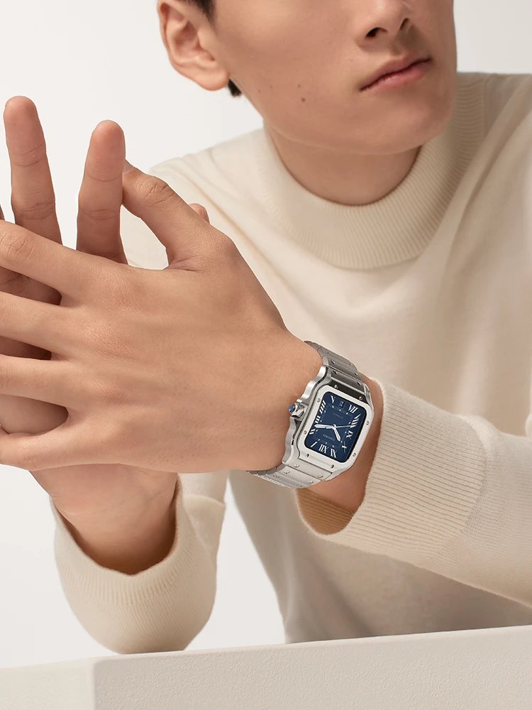Cartier Santos de Cartier Blue Automatic Steel Watch