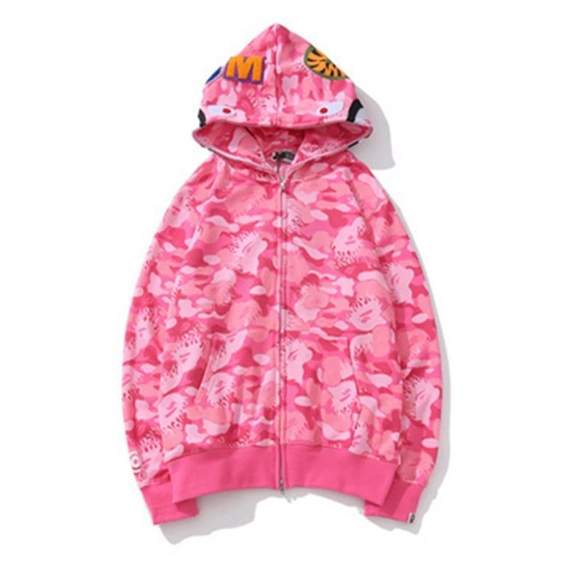 WGM Shark Hoodie Camouflage Pattern Zip-Up Jacket
