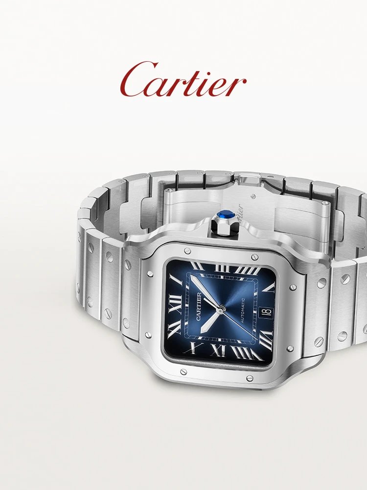 Cartier Santos de Cartier Blue Automatic Steel Watch