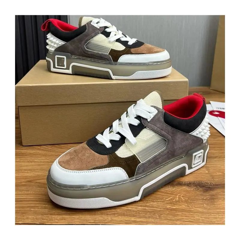 Studded Platform Sneakers White Black Red Urban Streetwear