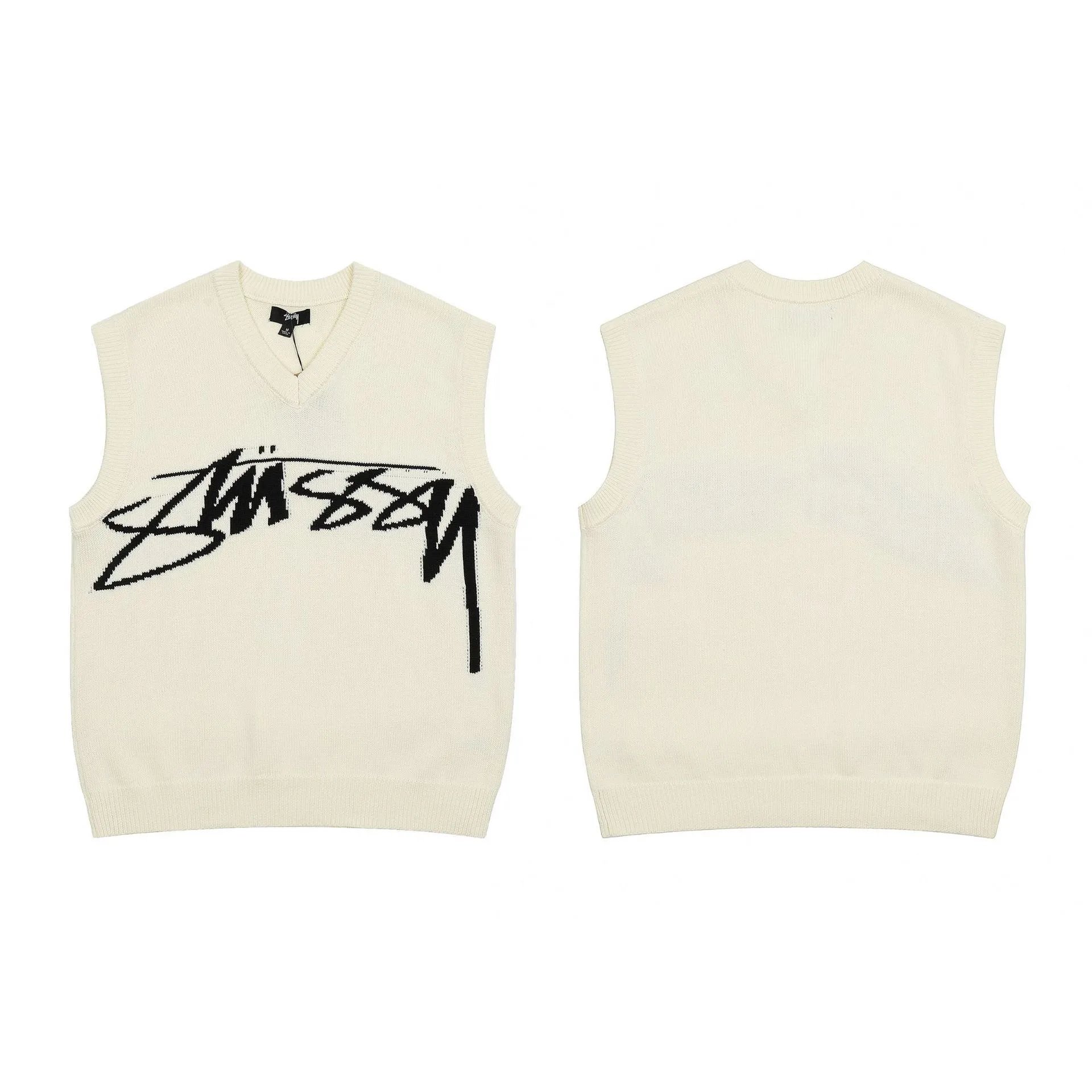 Stussy Cream V-Neck 