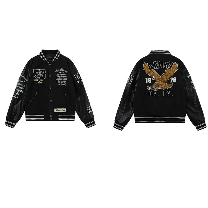 Amiri Varsity Jacket Multicolor Graphic Streetwear
