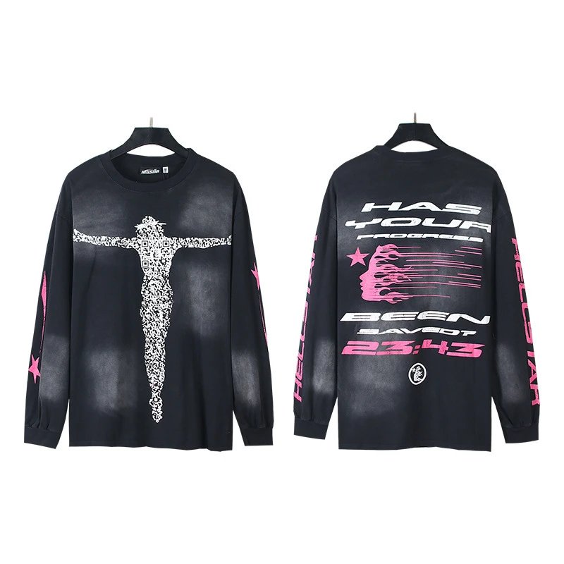 Hellstar Black Pink Long Sleeve T-Shirt