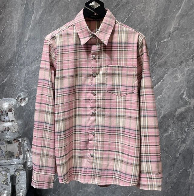 Pink Plaid Long-Slee