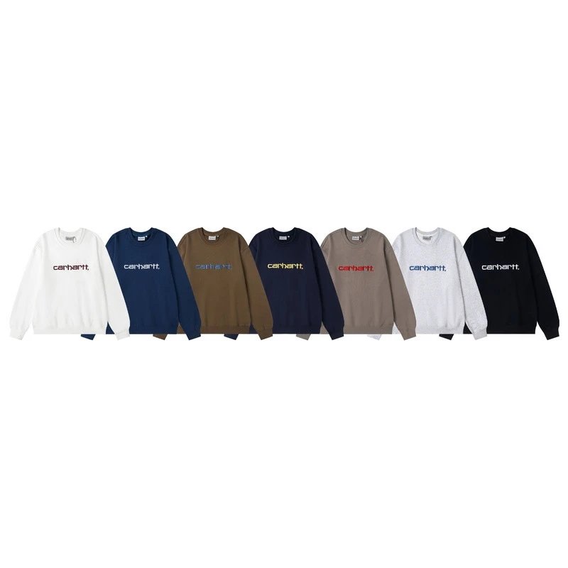 Carhartt Script Logo Heather Gray Crewneck Sweatshirt