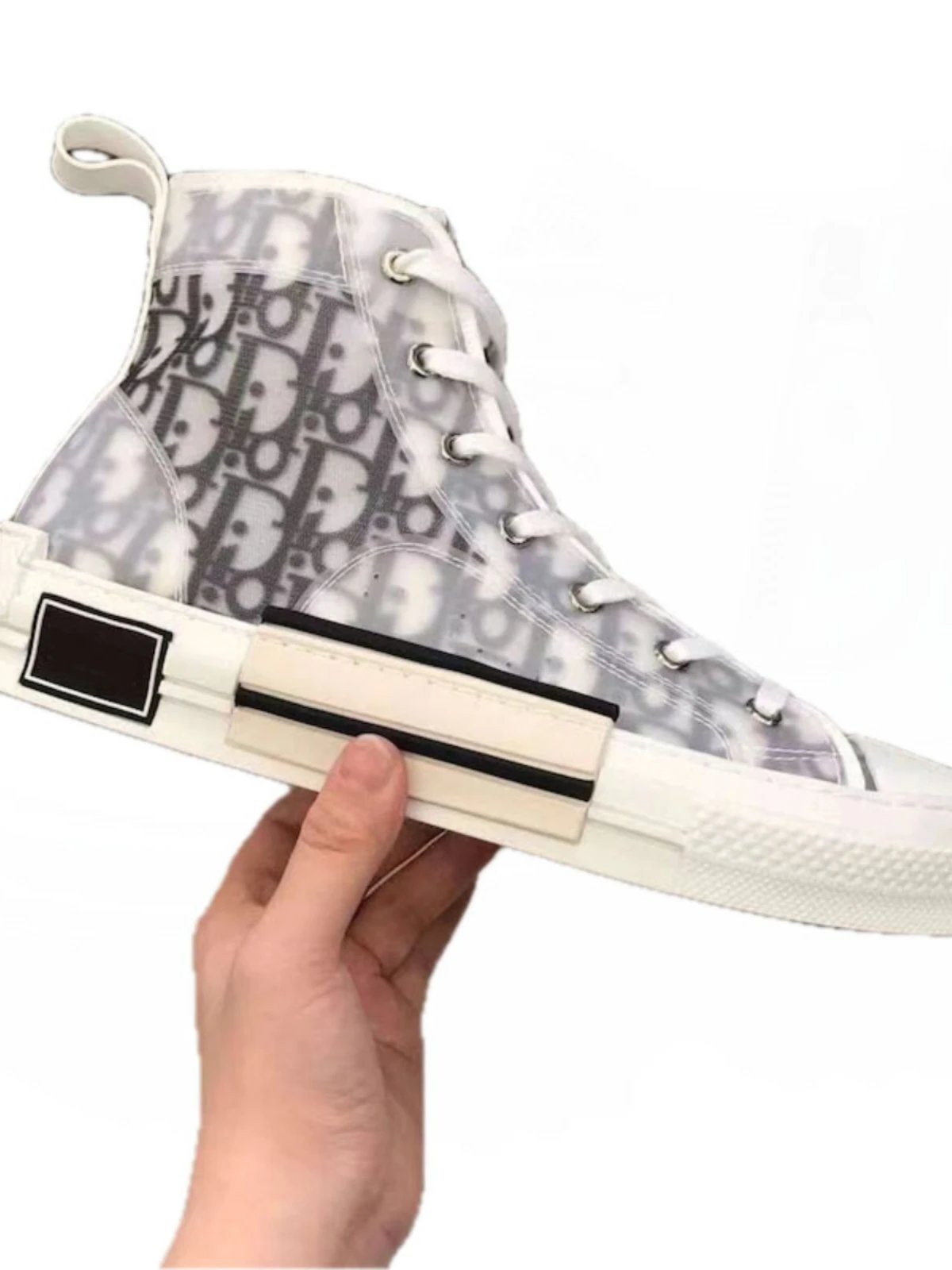 Dior B23 White Monogram High Top Sneakers