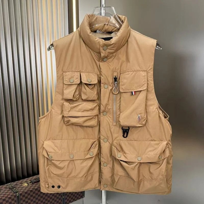 Utility Vest Beige Multi-Pocket Vest