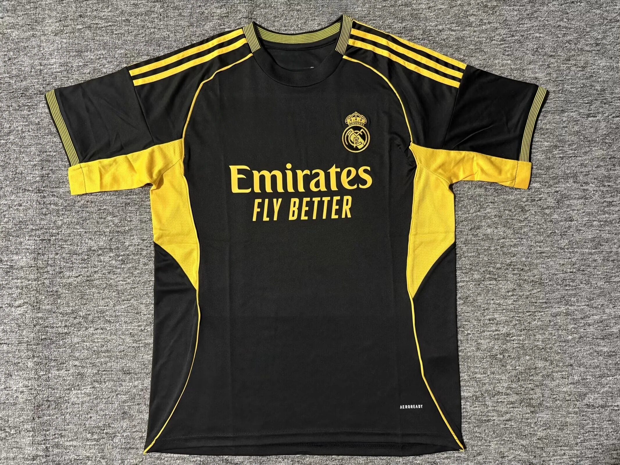 Adidas Real Madrid Black Yellow Jersey