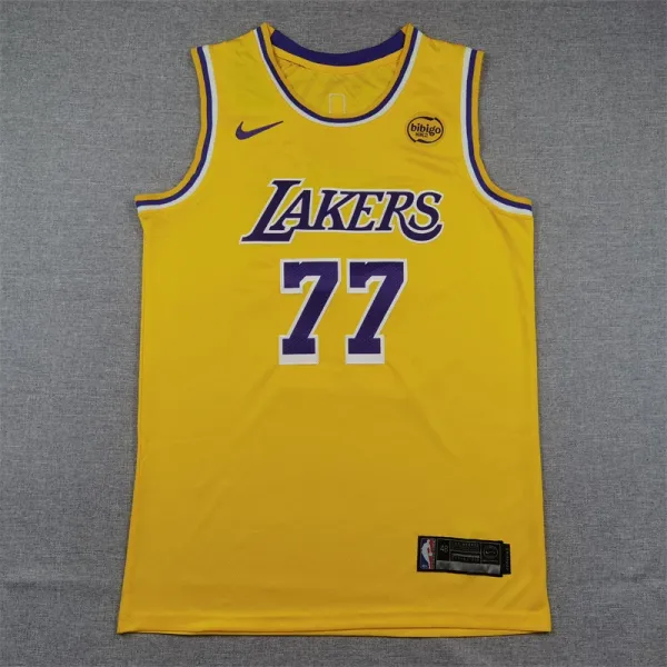 Nike Los Angeles Lakers #77 City Edition Jersey Yellow - 1