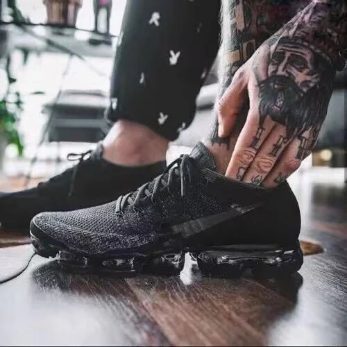 Nike Air VaporMax Black Teal Red Knit Running Shoes