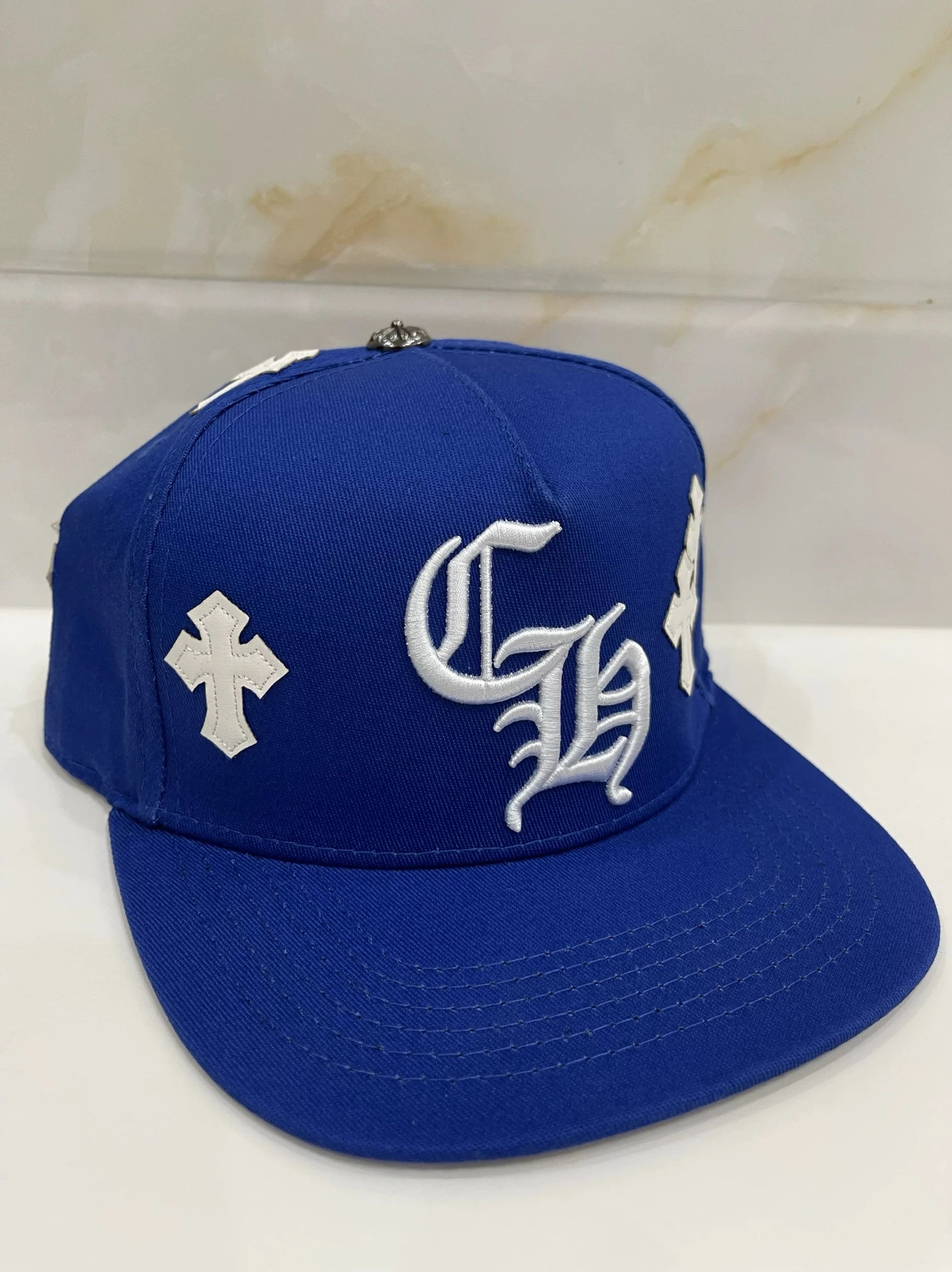 Chrome Hearts Black Cross Embroidered Snapback Cap