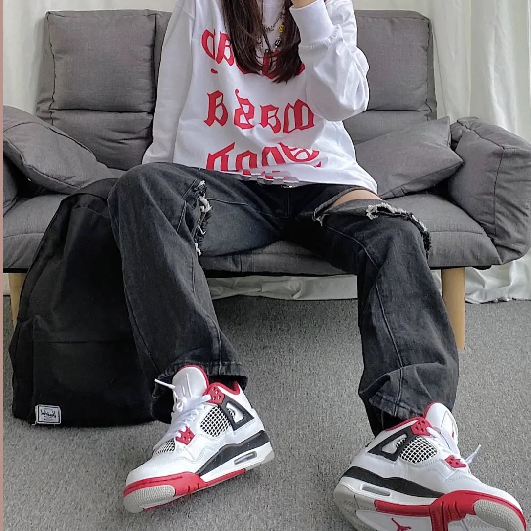 Nike Air Jordan 4 Purple Green White Black Grey Brown Red Blue Casual Sneakers