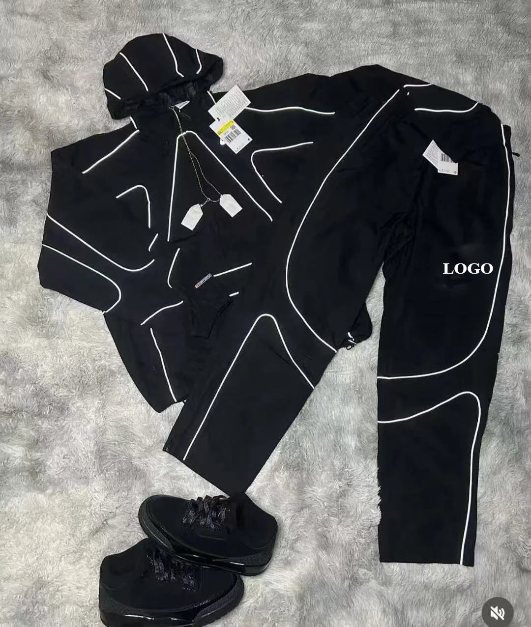 Black Track Suit wit