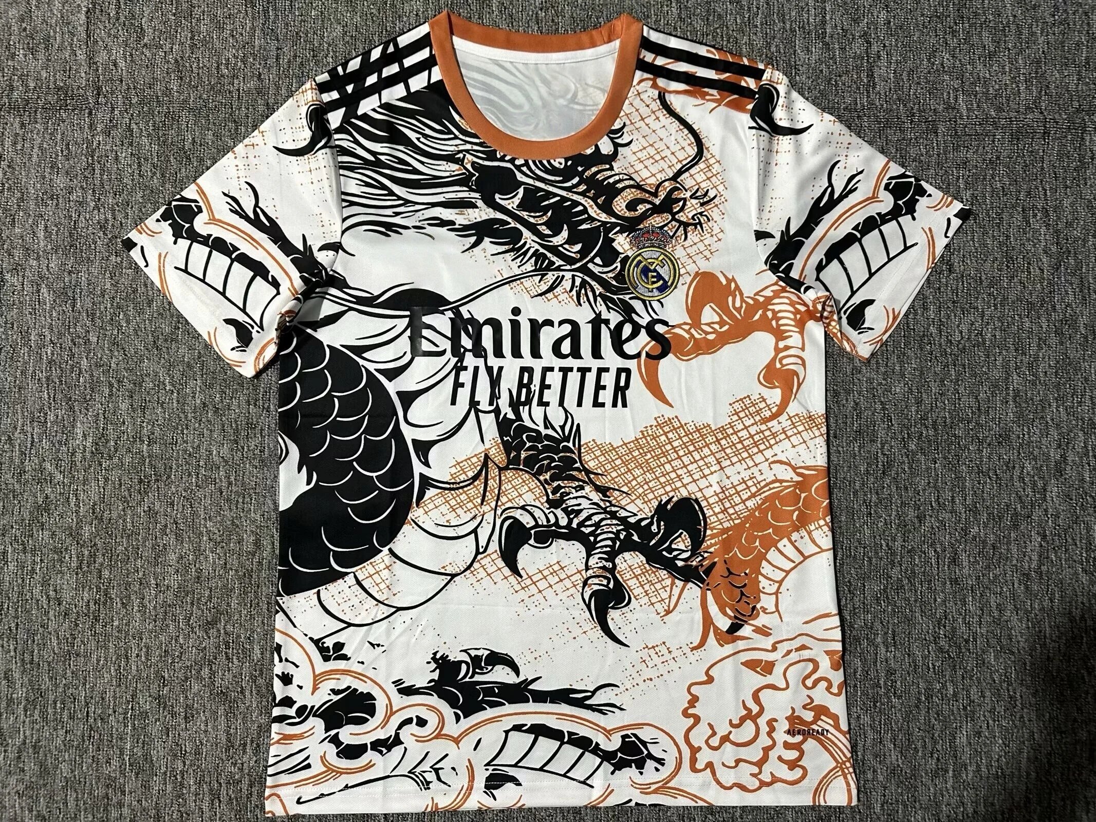 Adidas Real Madrid White Orange Jersey