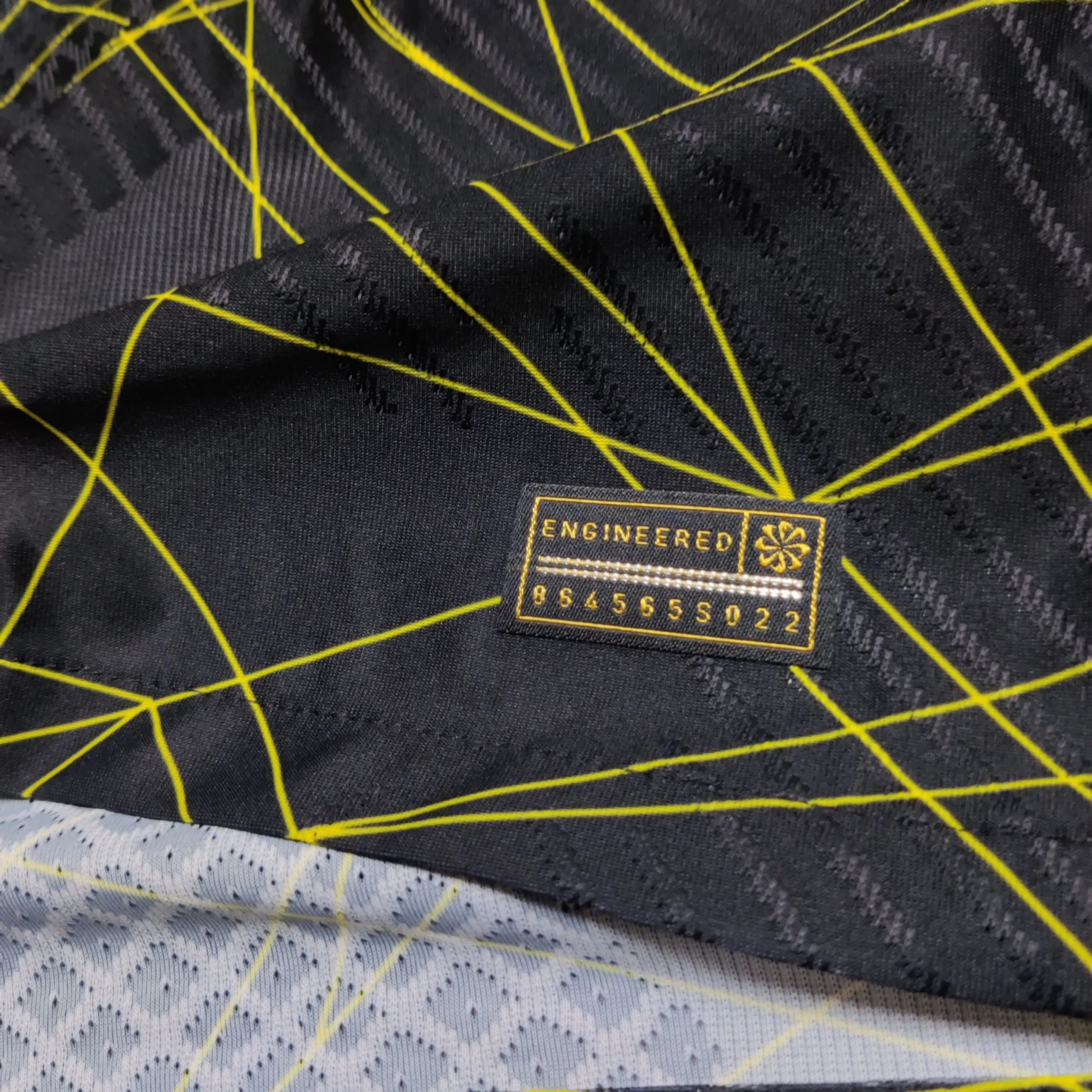 Jordan Paris Saint-Germain Black Yellow Geometric Pattern Soccer Jersey