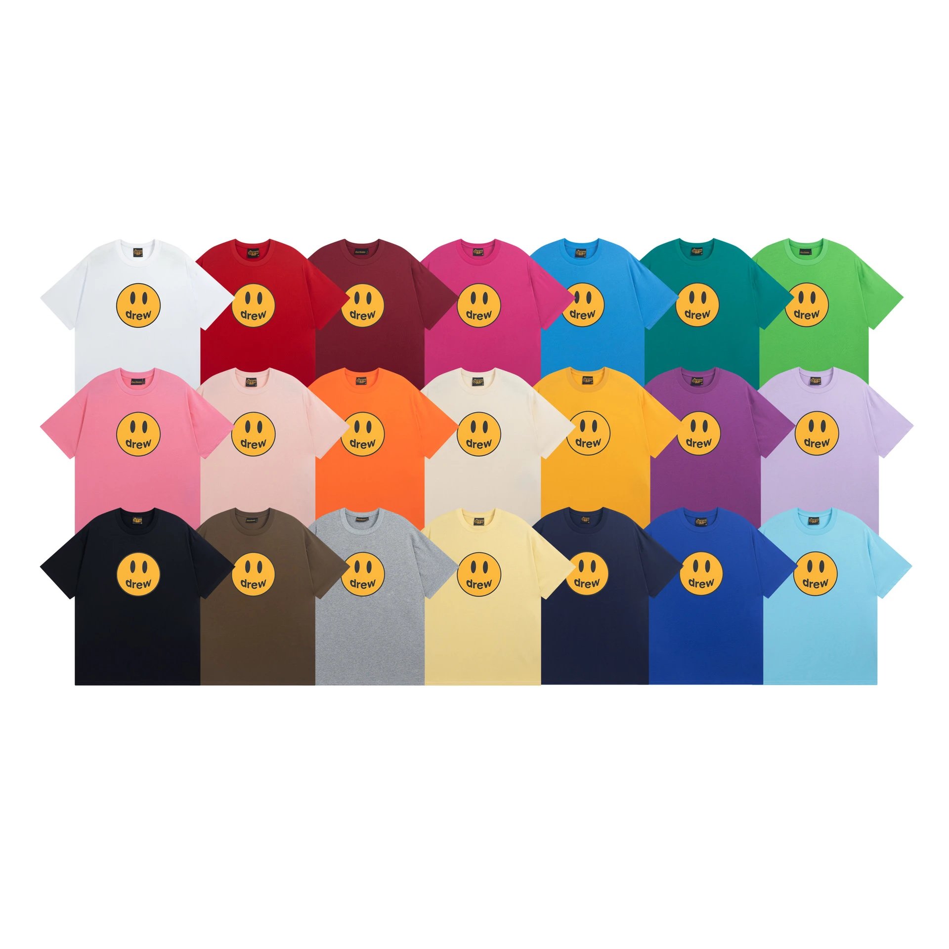 Drew House Smiley Face Yellow Logo Classic Fit T-Shirt