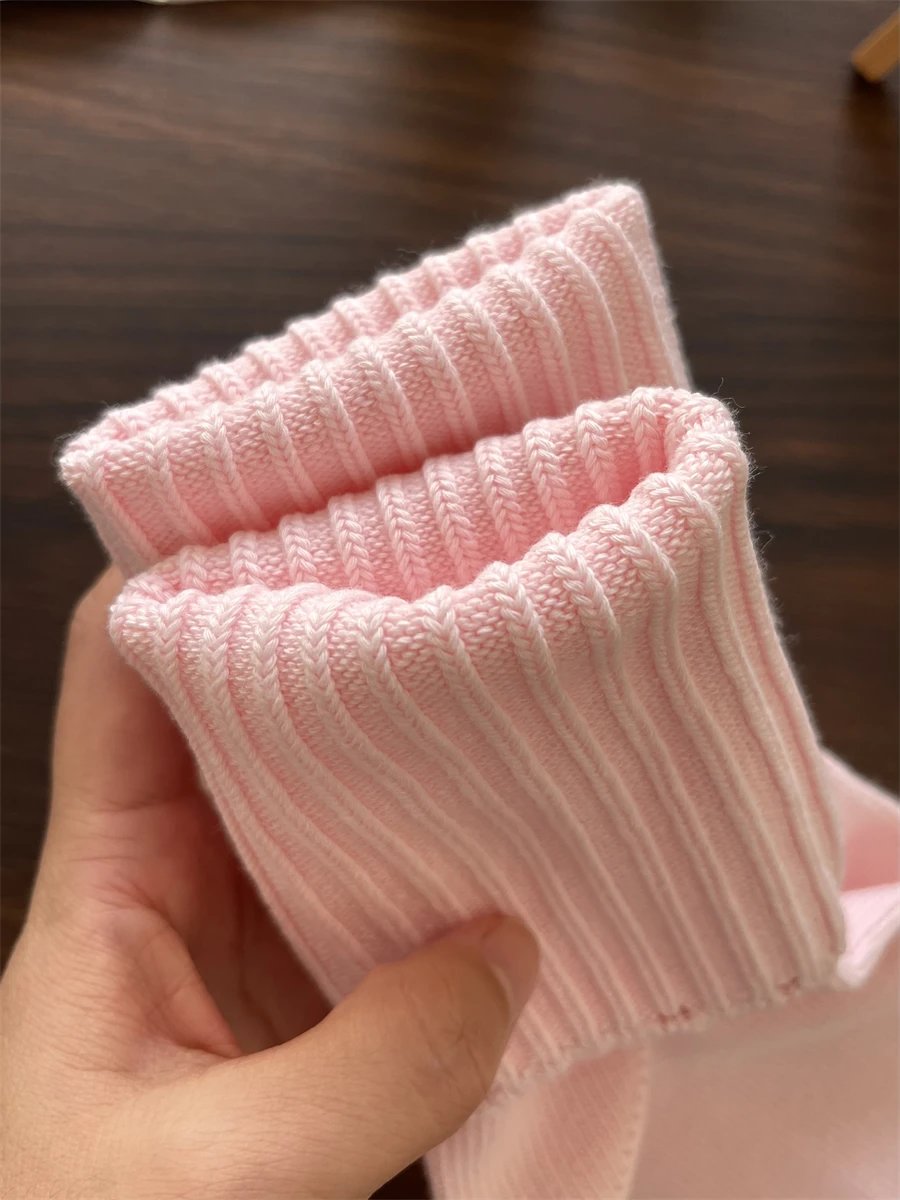Ribbed Cotton Crew Socks Multi Color Casual