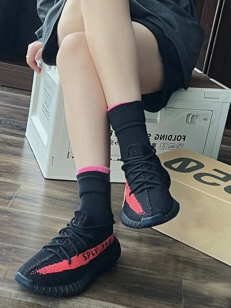 Adidas Yeezy Boost 350 V2 Black Orange Casual Sneakers