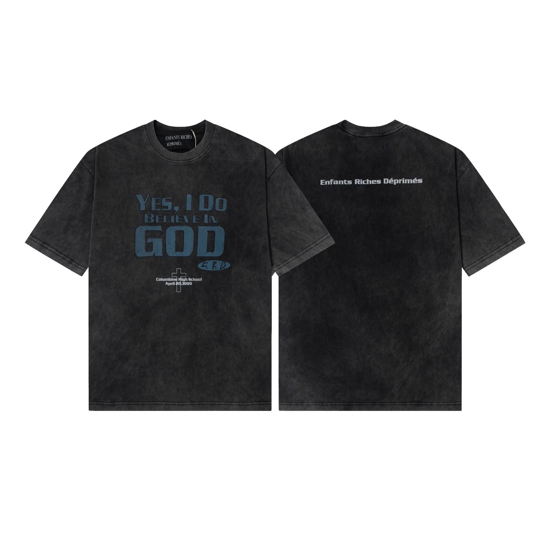 ERD Graphic Print Black White Streetwear T-Shirt