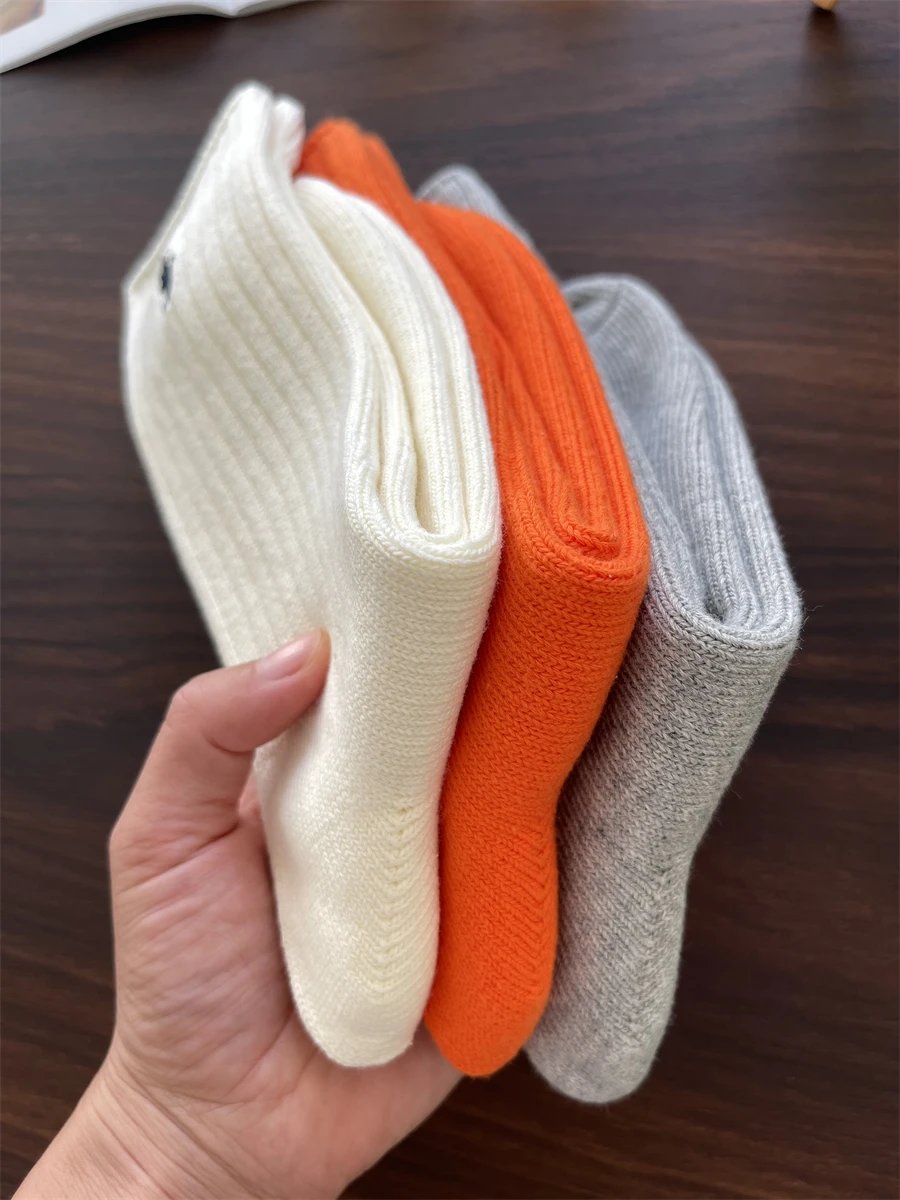 Ribbed Cotton Crew Socks Multi Color Casual