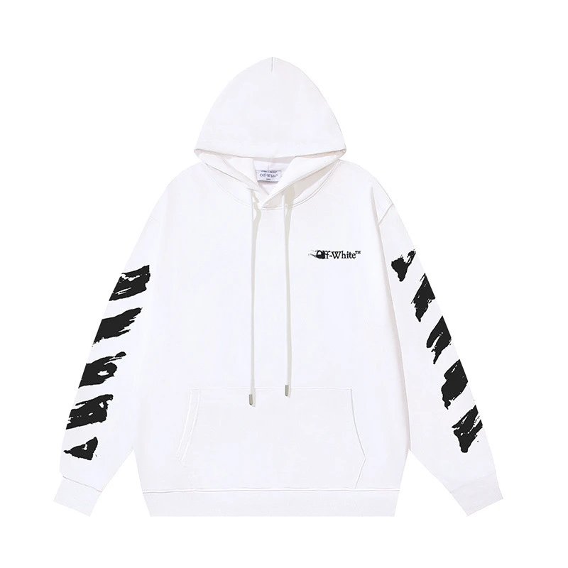 Off-White Arrow Print Black White Oversized Hoodie