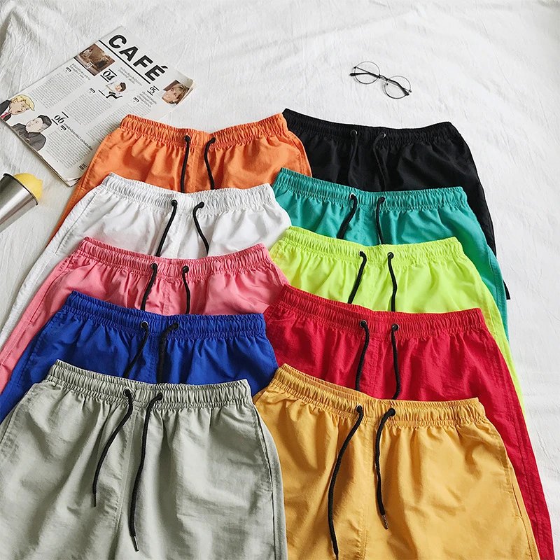 Quick-Dry Board Shorts Multicolor Elastic Waist Swim Trunks