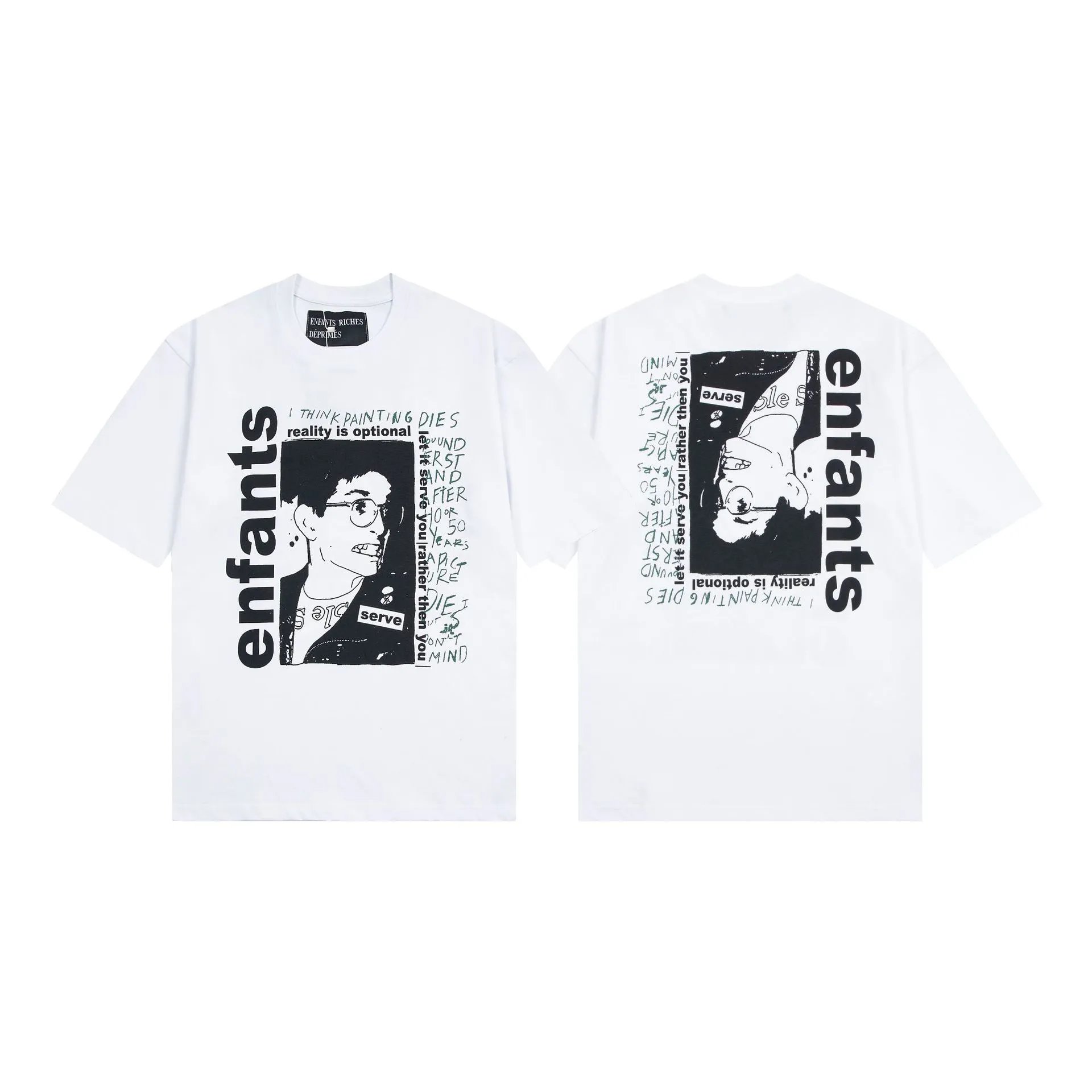 ERD Graphic Print Black White Streetwear T-Shirt