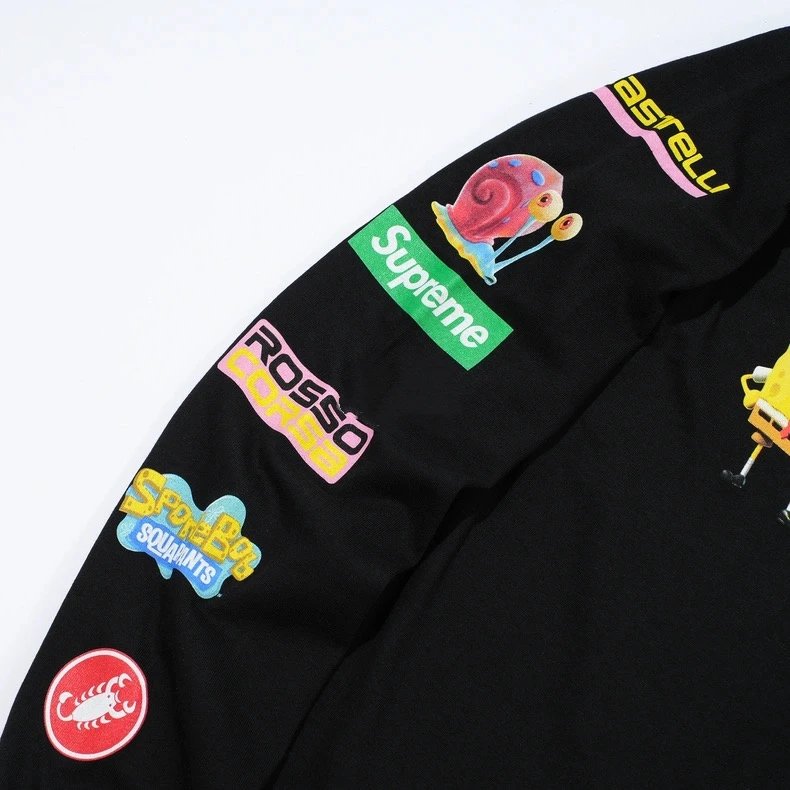 Supreme SpongeBob SquarePants Patchwork Long Sleeve T-Shirt