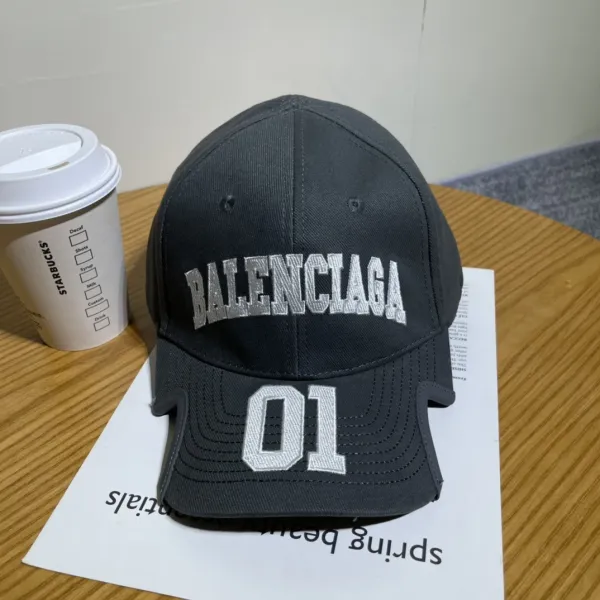 Balenciaga Logo 01 Baseball Cap Black - 1