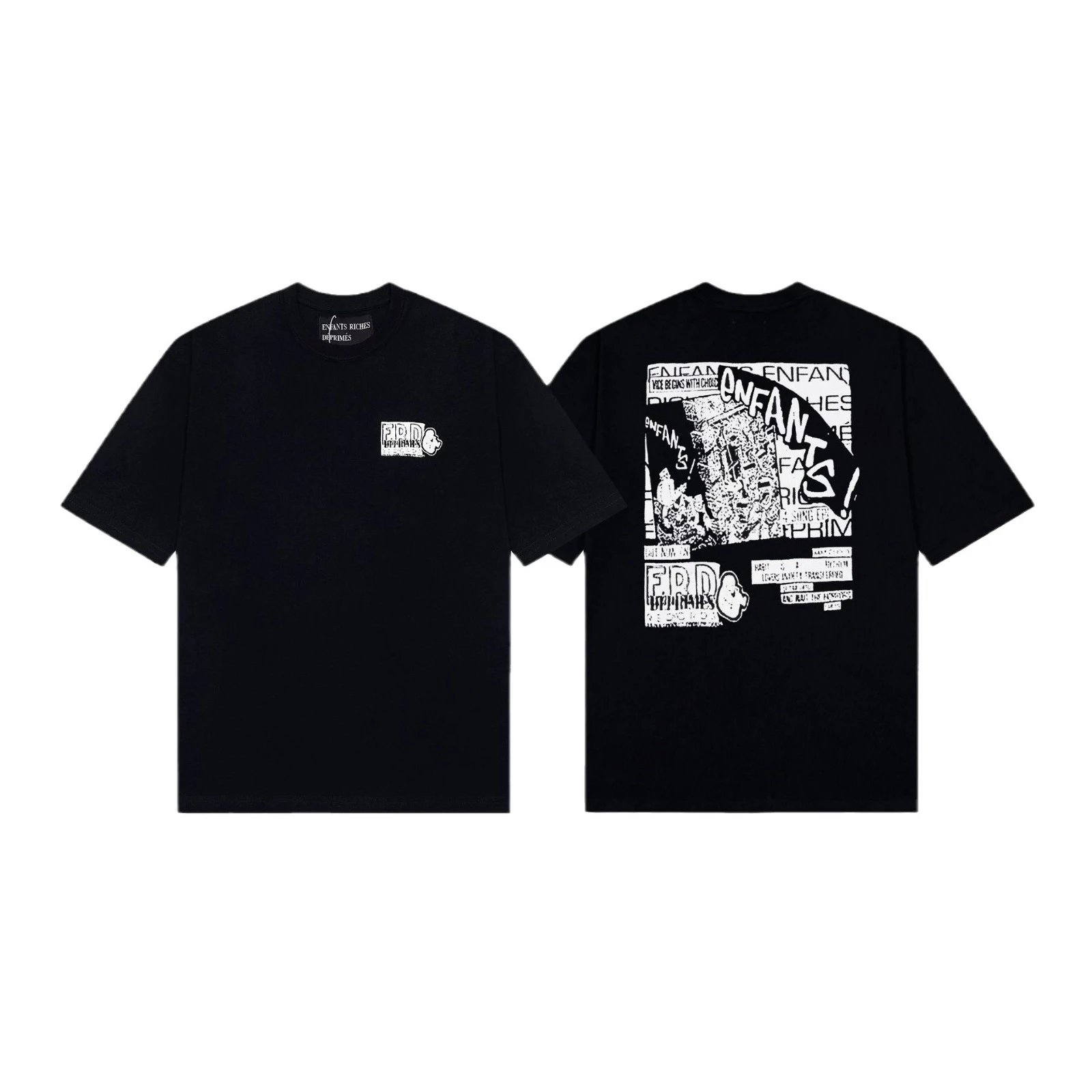 ERD Graphic Print Black White Streetwear T-Shirt