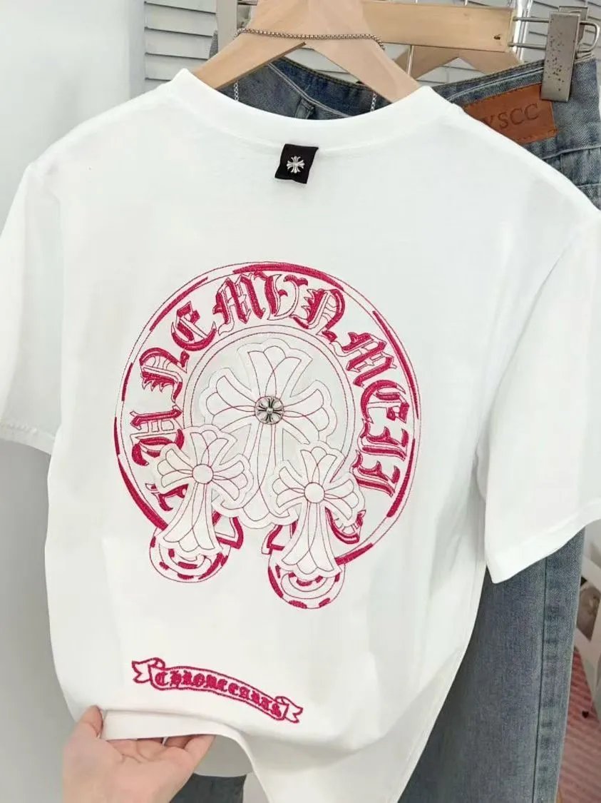 Chrome Hearts Black Embroidered Cross Logo T-Shirt