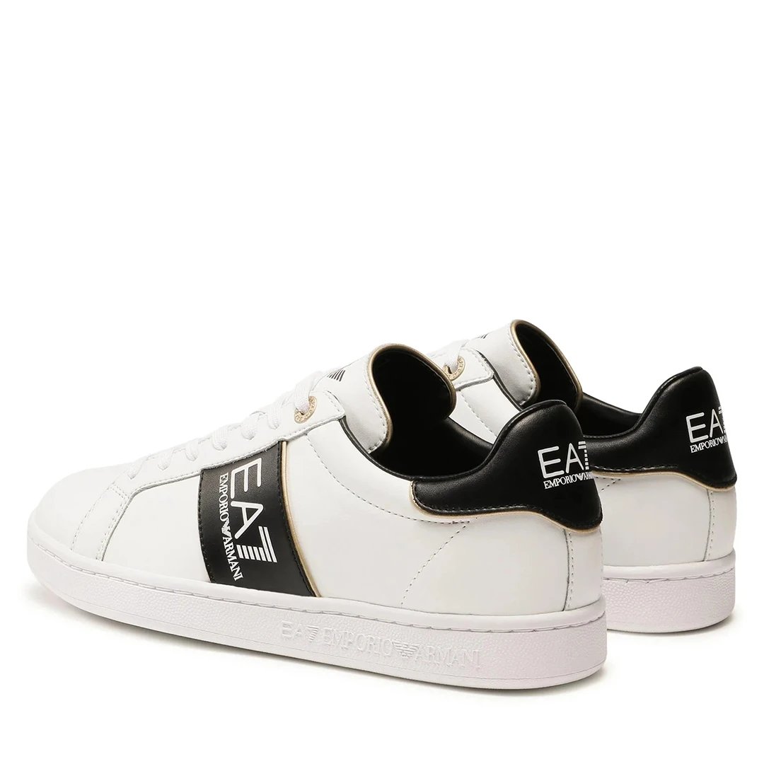 EA7 Emporio Armani White Classic Leather Sneakers