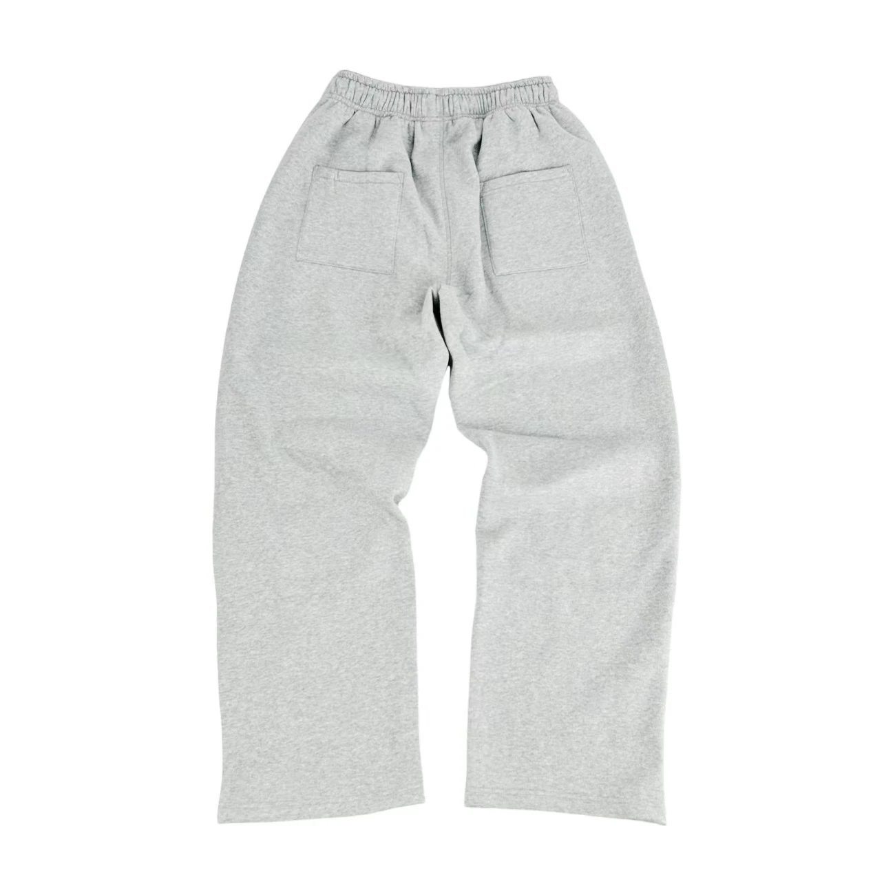 Grey Sweatpants with Red Embroidery Loose Fit Joggers