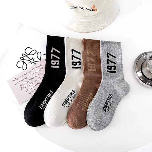 Design 1977 Ribbed Cotton Socks Brown - 2